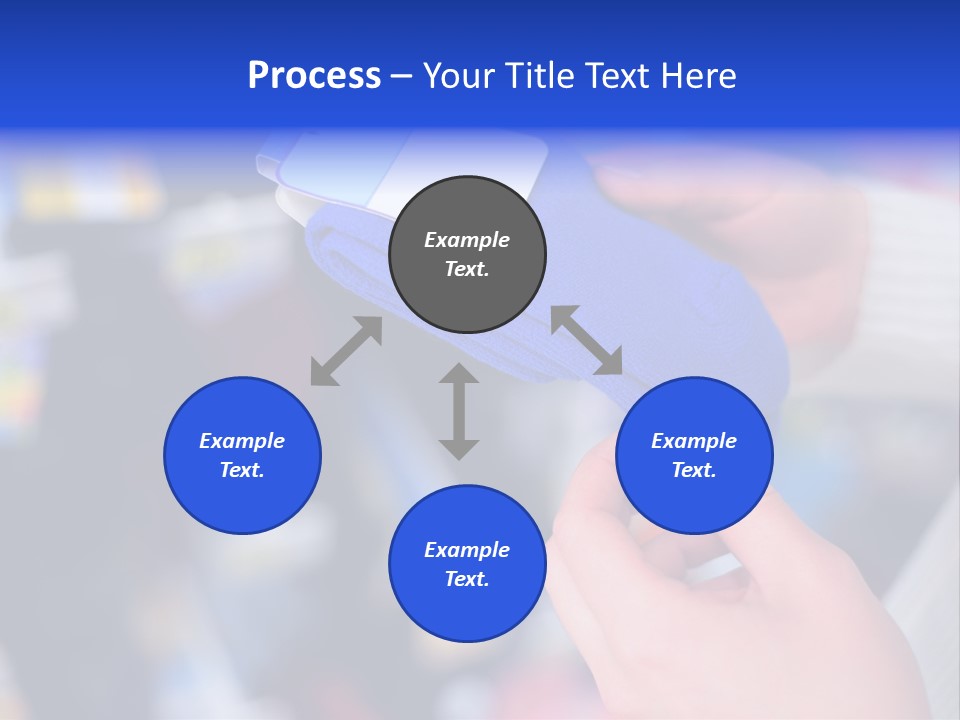 In Shop Hands Hold Socks With Space For Text PowerPoint Template
