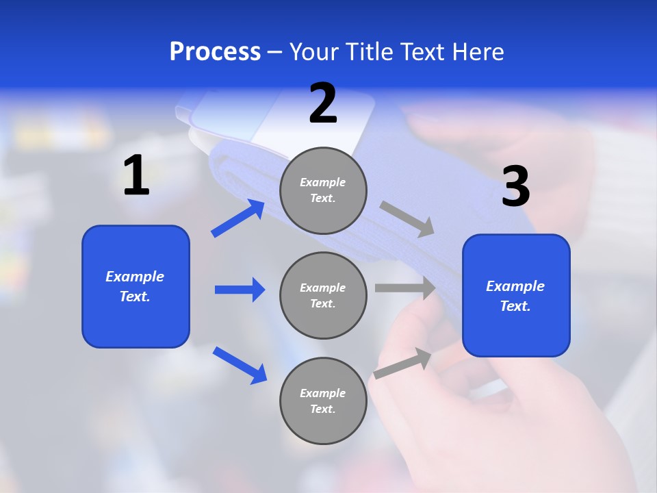 In Shop Hands Hold Socks With Space For Text PowerPoint Template