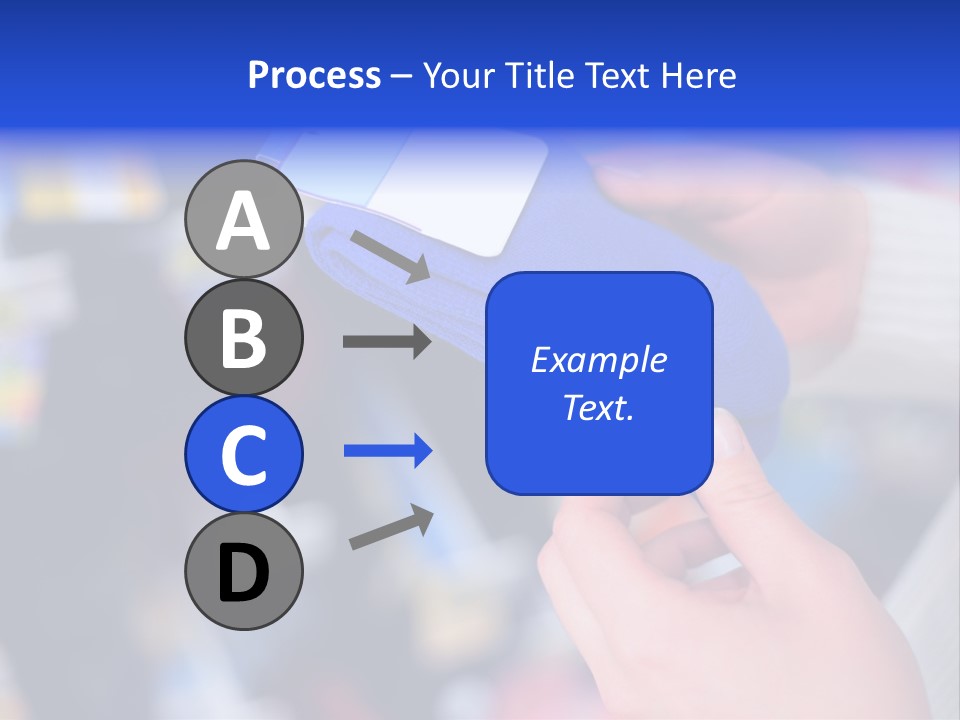 In Shop Hands Hold Socks With Space For Text PowerPoint Template