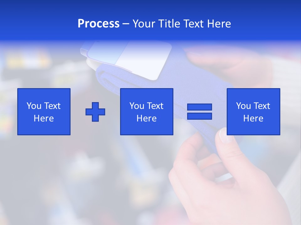 In Shop Hands Hold Socks With Space For Text PowerPoint Template