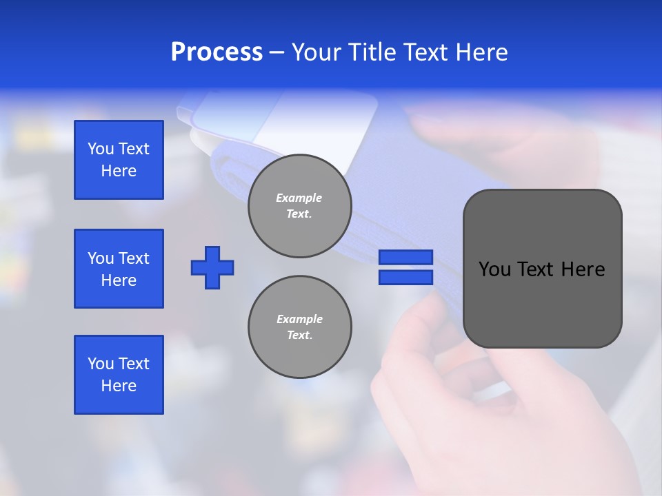 In Shop Hands Hold Socks With Space For Text PowerPoint Template