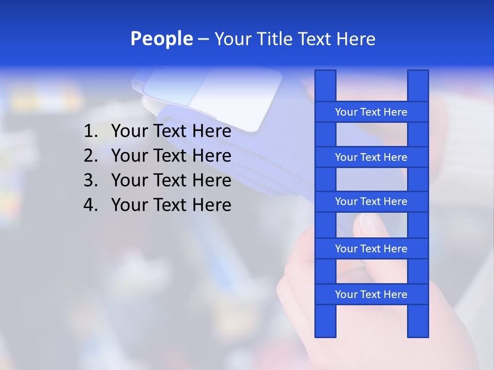 In Shop Hands Hold Socks With Space For Text PowerPoint Template