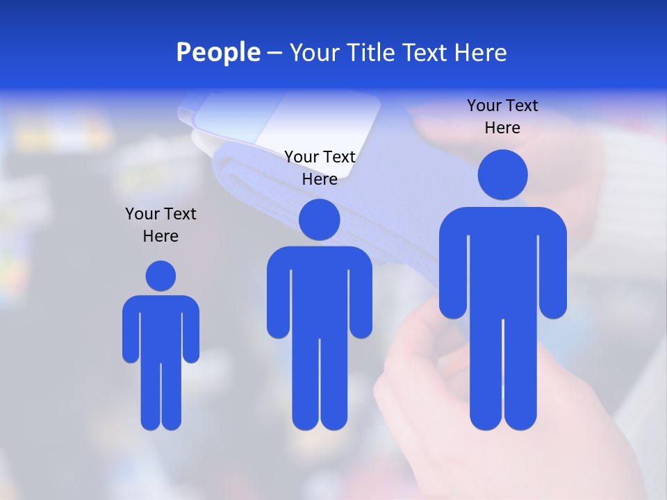 In Shop Hands Hold Socks With Space For Text PowerPoint Template