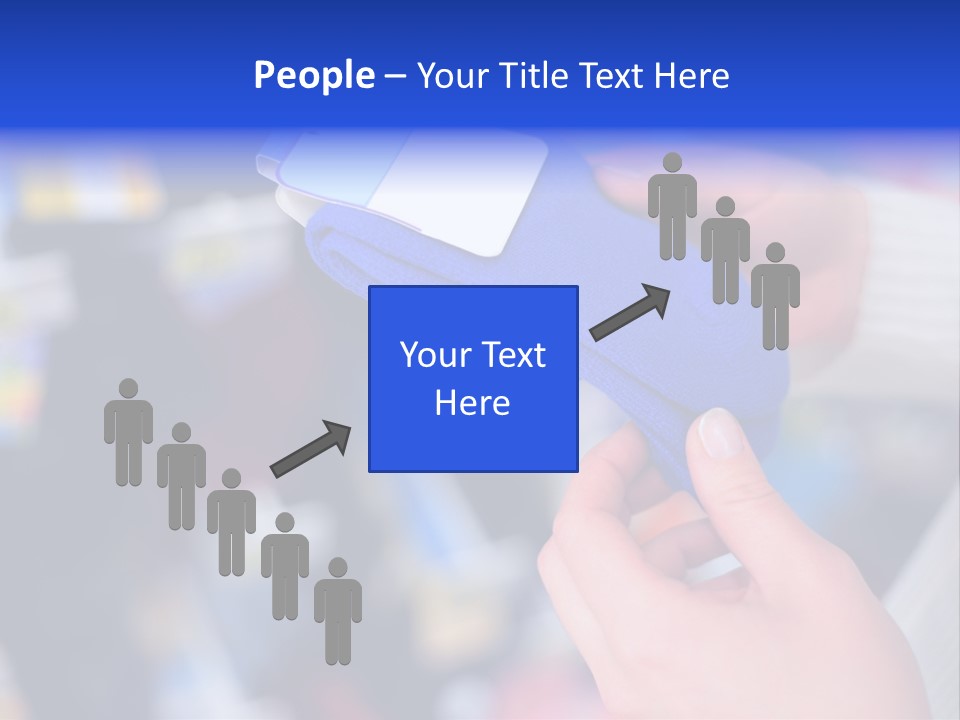 In Shop Hands Hold Socks With Space For Text PowerPoint Template