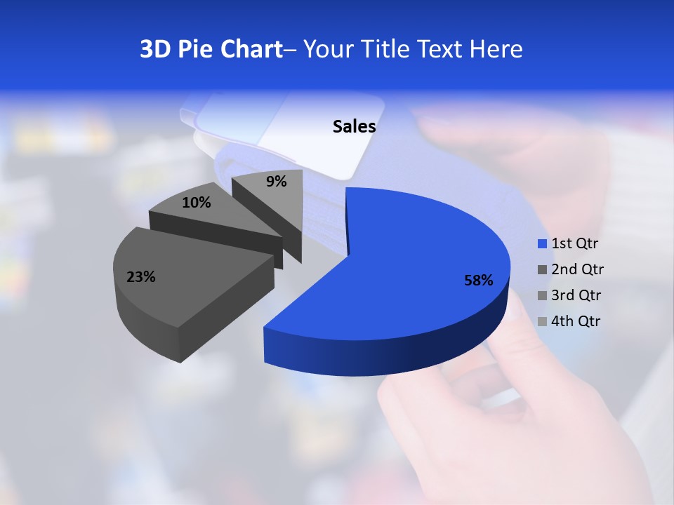 In Shop Hands Hold Socks With Space For Text PowerPoint Template