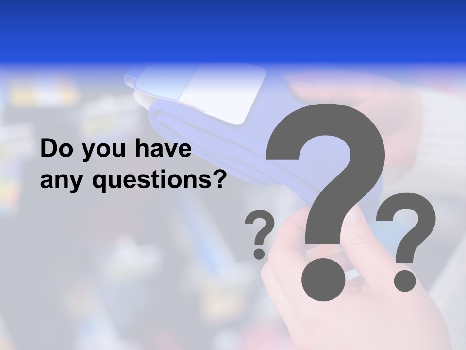 In Shop Hands Hold Socks With Space For Text PowerPoint Template