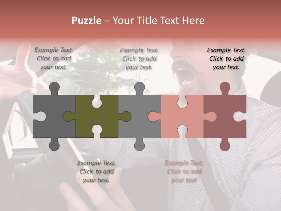 Mad Driver In A Car PowerPoint Template