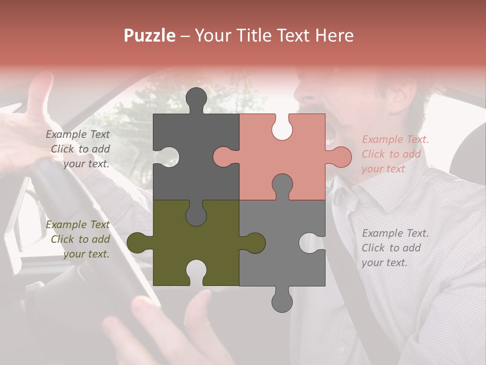 Mad Driver In A Car PowerPoint Template