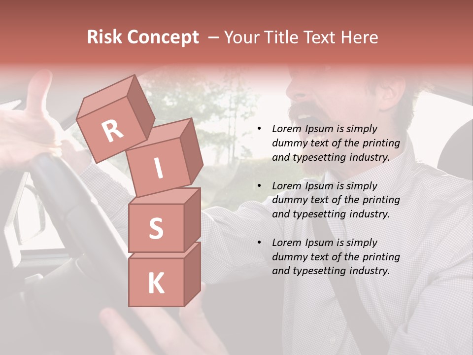 Mad Driver In A Car PowerPoint Template