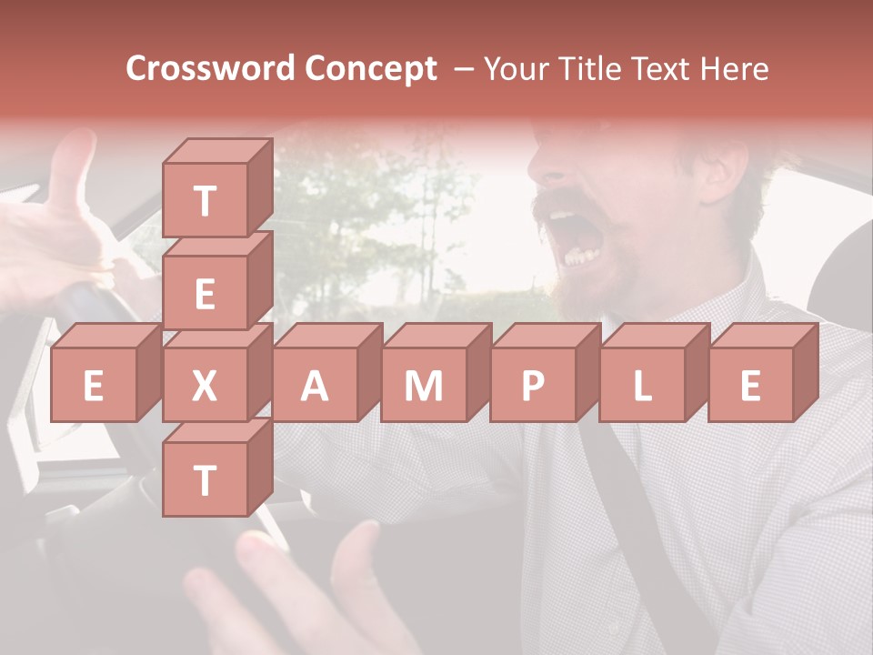 Mad Driver In A Car PowerPoint Template