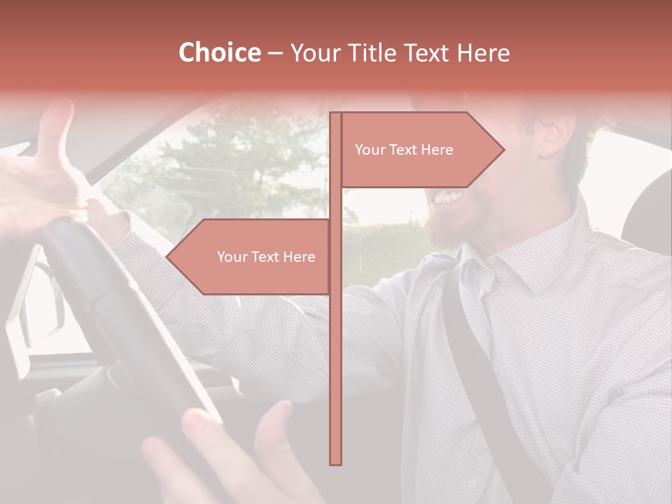 Mad Driver In A Car PowerPoint Template