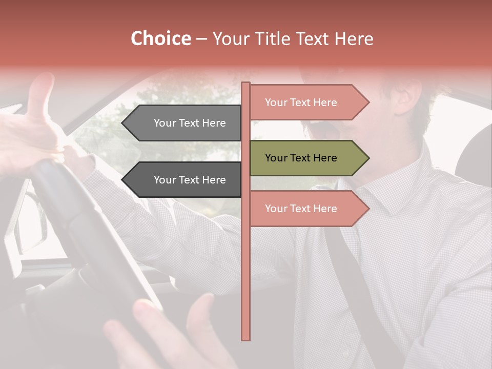 Mad Driver In A Car PowerPoint Template