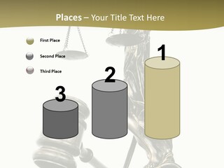 Statue Of Lady Liberty Holding A Balance Scale And A Gavel PowerPoint Template