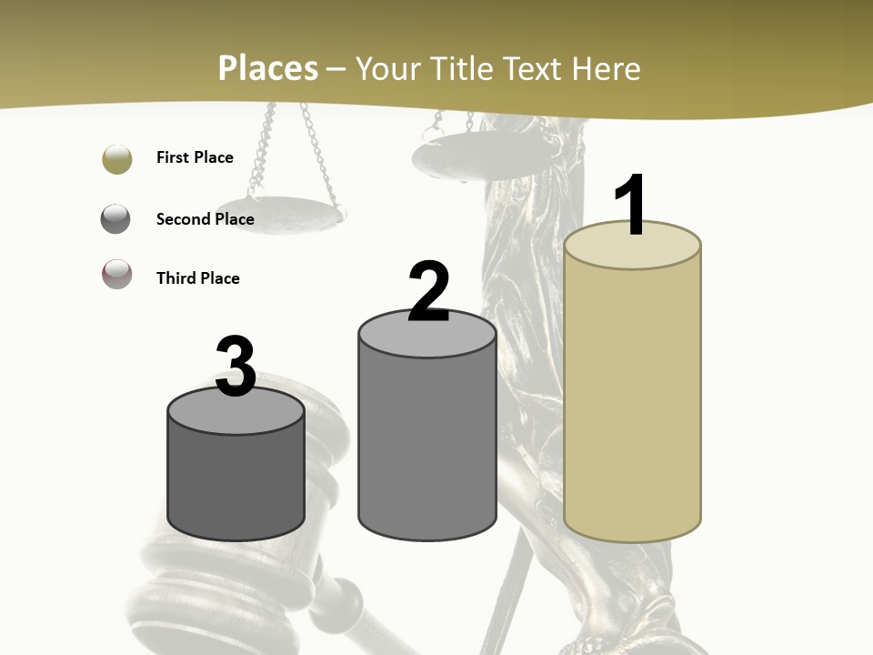 Statue Of Lady Liberty Holding A Balance Scale And A Gavel PowerPoint Template