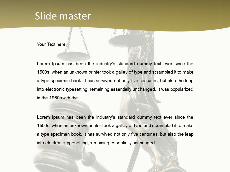 Statue Of Lady Liberty Holding A Balance Scale And A Gavel PowerPoint Template