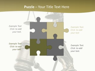 Statue Of Lady Liberty Holding A Balance Scale And A Gavel PowerPoint Template