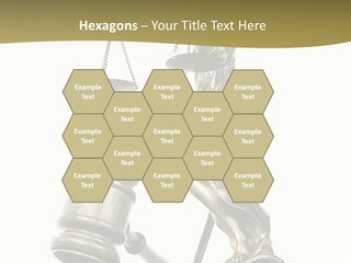 Statue Of Lady Liberty Holding A Balance Scale And A Gavel PowerPoint Template