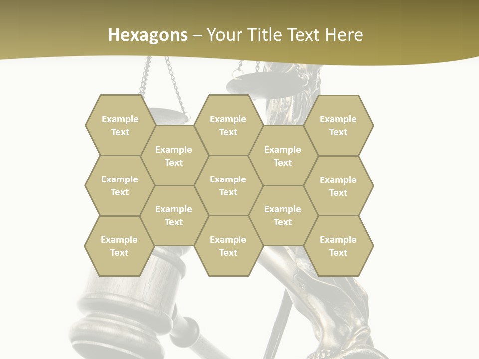 Statue Of Lady Liberty Holding A Balance Scale And A Gavel PowerPoint Template