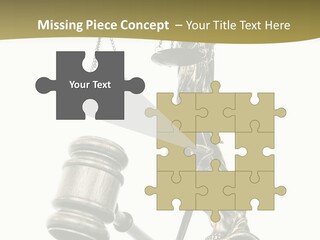 Statue Of Lady Liberty Holding A Balance Scale And A Gavel PowerPoint Template