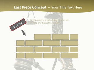 Statue Of Lady Liberty Holding A Balance Scale And A Gavel PowerPoint Template