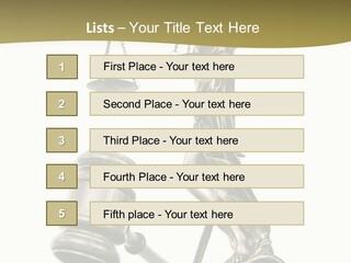 Statue Of Lady Liberty Holding A Balance Scale And A Gavel PowerPoint Template