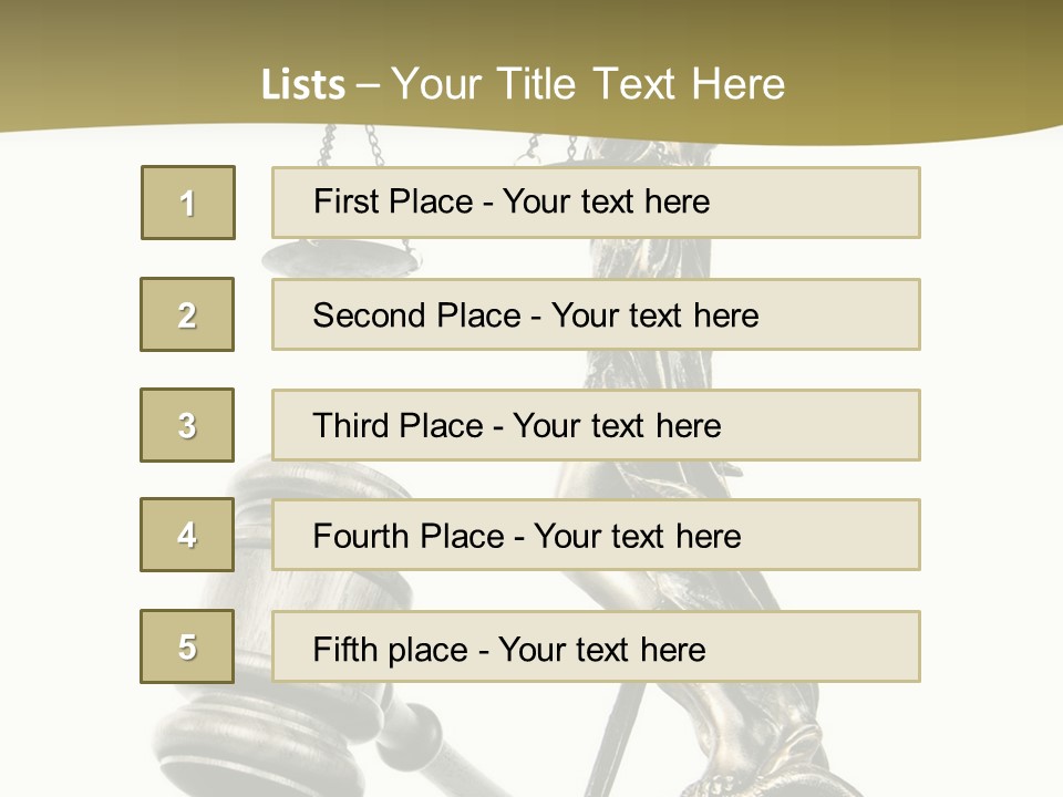 Statue Of Lady Liberty Holding A Balance Scale And A Gavel PowerPoint Template