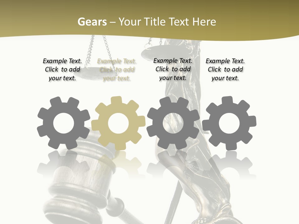 Statue Of Lady Liberty Holding A Balance Scale And A Gavel PowerPoint Template