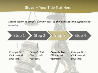 Statue Of Lady Liberty Holding A Balance Scale And A Gavel PowerPoint Template