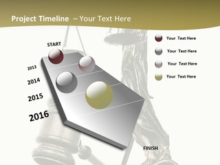 Statue Of Lady Liberty Holding A Balance Scale And A Gavel PowerPoint Template