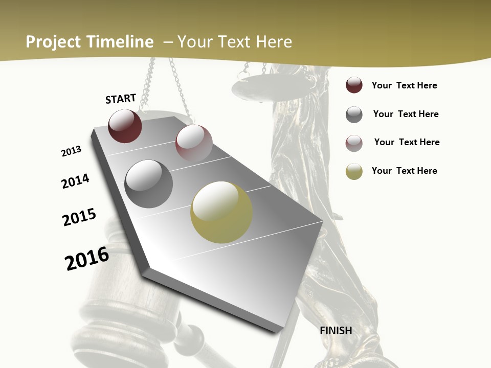 Statue Of Lady Liberty Holding A Balance Scale And A Gavel PowerPoint Template