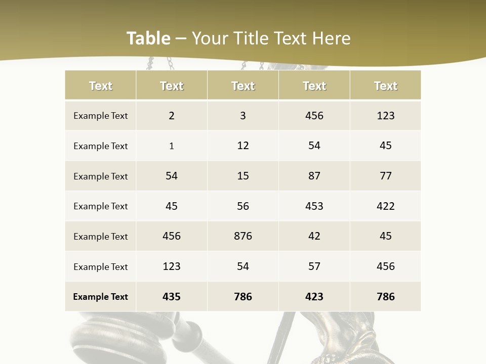 Statue Of Lady Liberty Holding A Balance Scale And A Gavel PowerPoint Template