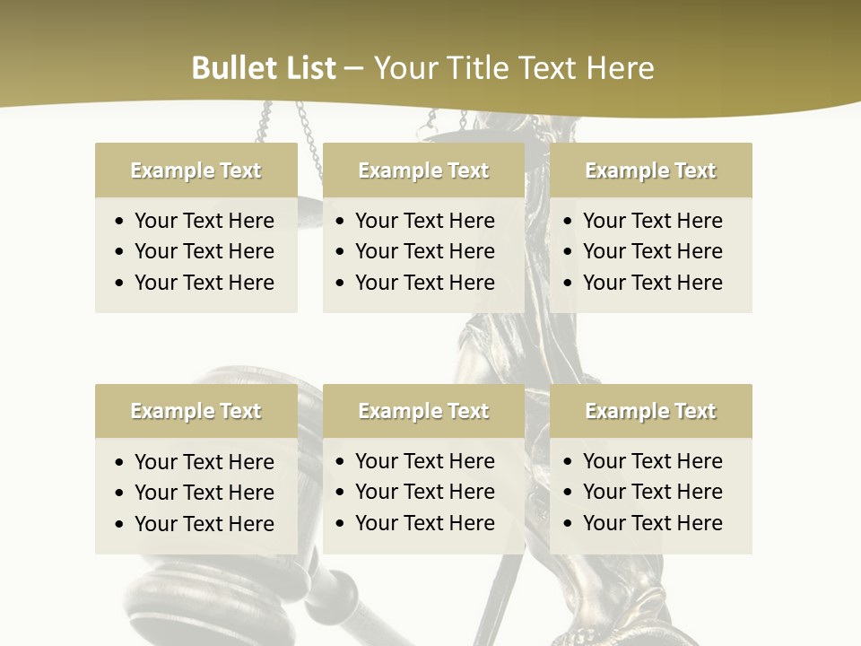Statue Of Lady Liberty Holding A Balance Scale And A Gavel PowerPoint Template