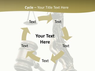 Statue Of Lady Liberty Holding A Balance Scale And A Gavel PowerPoint Template