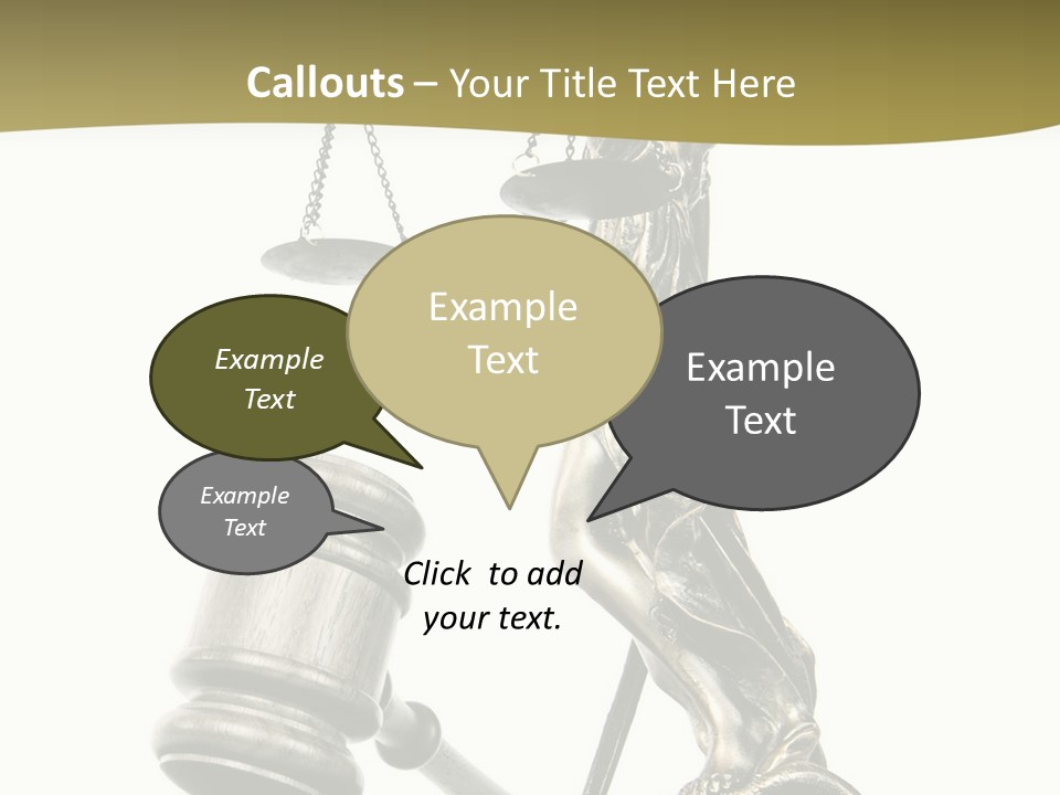 Statue Of Lady Liberty Holding A Balance Scale And A Gavel PowerPoint Template