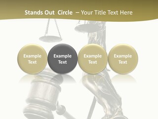 Statue Of Lady Liberty Holding A Balance Scale And A Gavel PowerPoint Template
