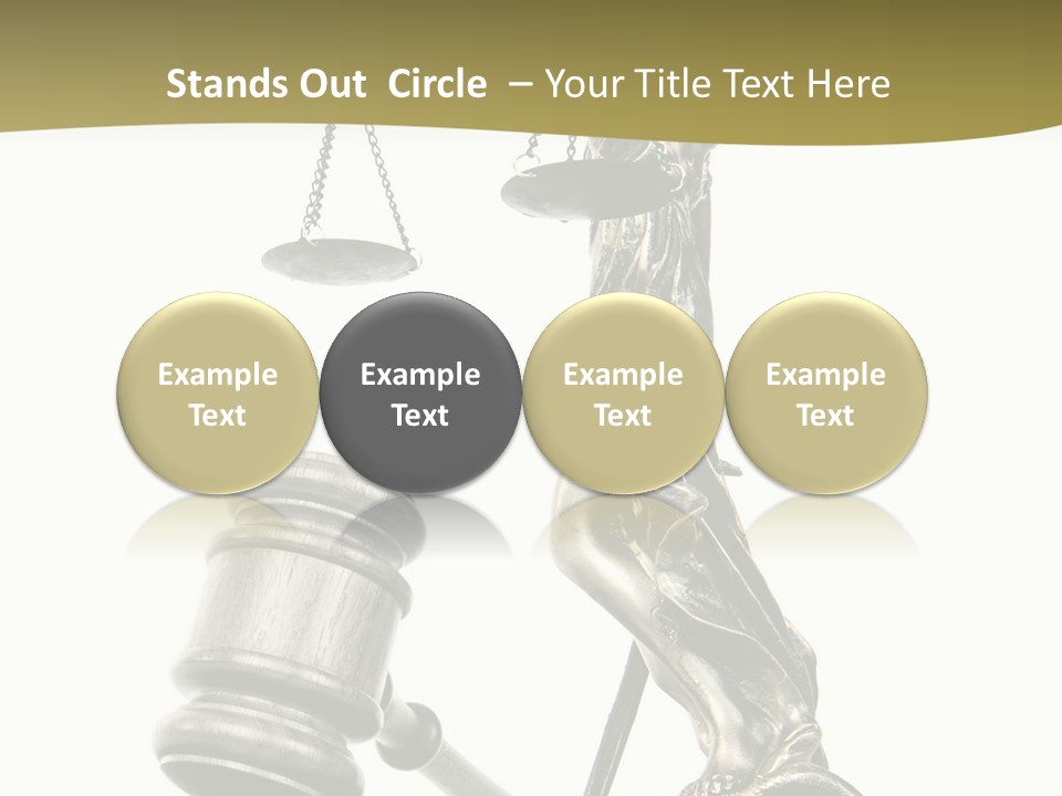 Statue Of Lady Liberty Holding A Balance Scale And A Gavel PowerPoint Template