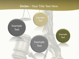 Statue Of Lady Liberty Holding A Balance Scale And A Gavel PowerPoint Template