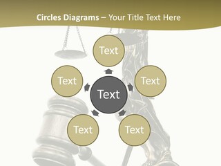 Statue Of Lady Liberty Holding A Balance Scale And A Gavel PowerPoint Template