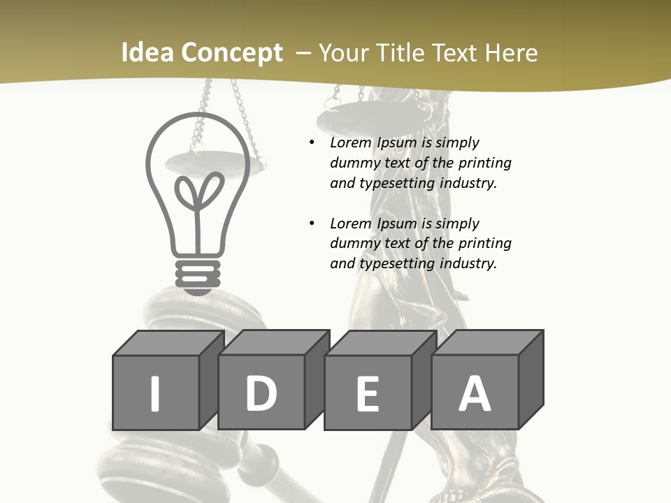 Statue Of Lady Liberty Holding A Balance Scale And A Gavel PowerPoint Template