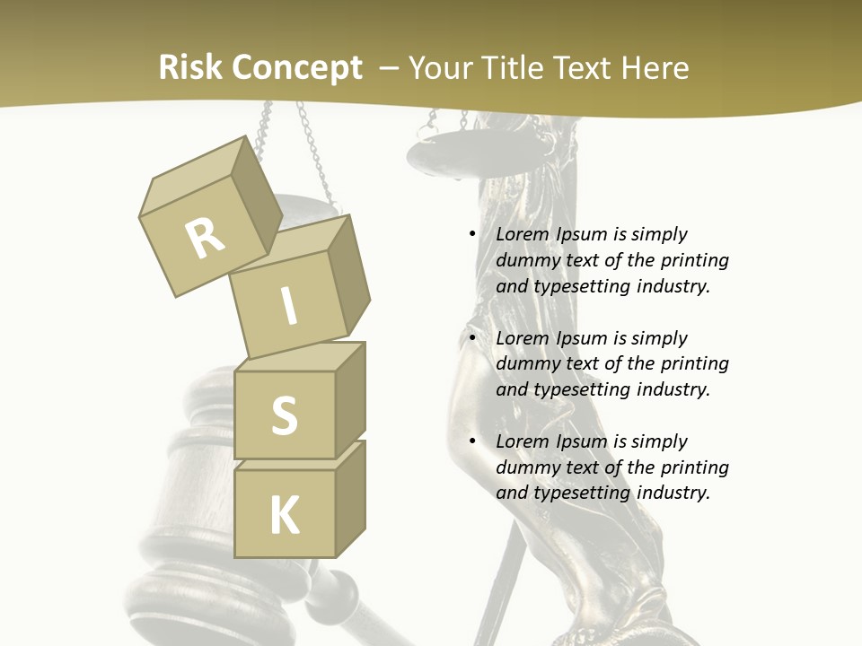 Statue Of Lady Liberty Holding A Balance Scale And A Gavel PowerPoint Template