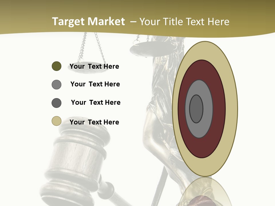 Statue Of Lady Liberty Holding A Balance Scale And A Gavel PowerPoint Template