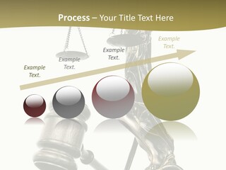 Statue Of Lady Liberty Holding A Balance Scale And A Gavel PowerPoint Template