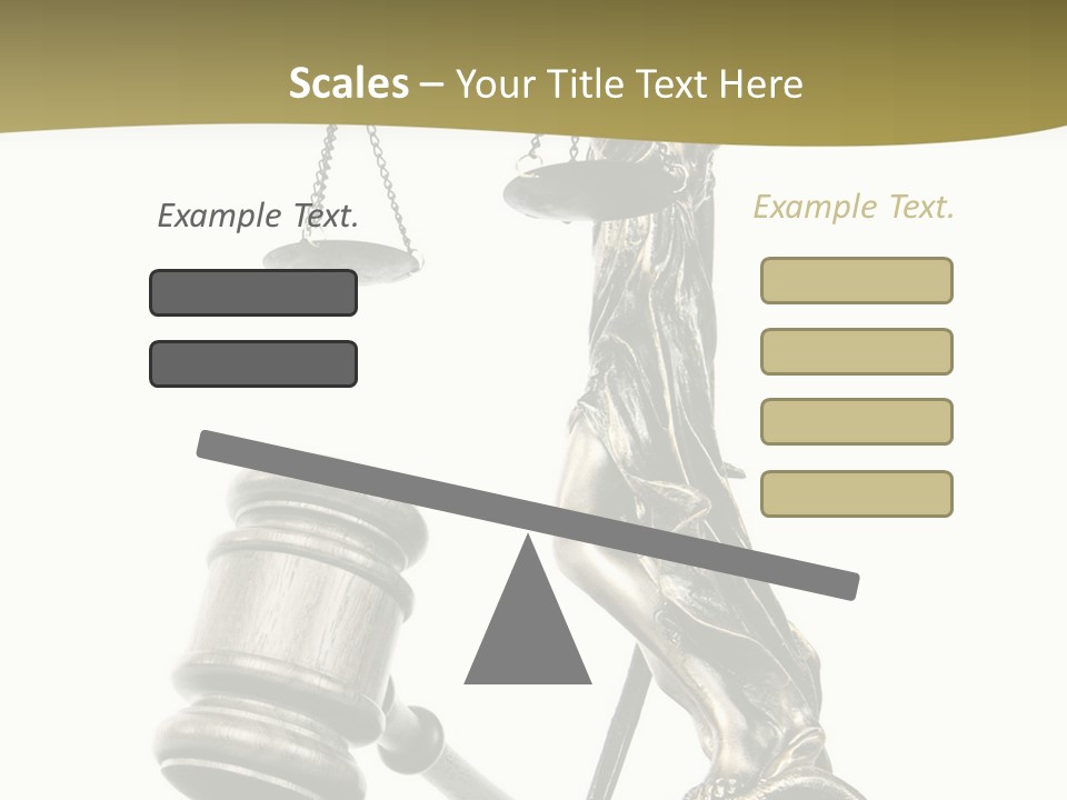 Statue Of Lady Liberty Holding A Balance Scale And A Gavel PowerPoint Template
