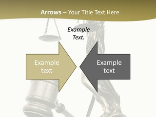 Statue Of Lady Liberty Holding A Balance Scale And A Gavel PowerPoint Template