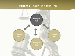 Statue Of Lady Liberty Holding A Balance Scale And A Gavel PowerPoint Template