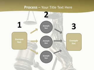 Statue Of Lady Liberty Holding A Balance Scale And A Gavel PowerPoint Template