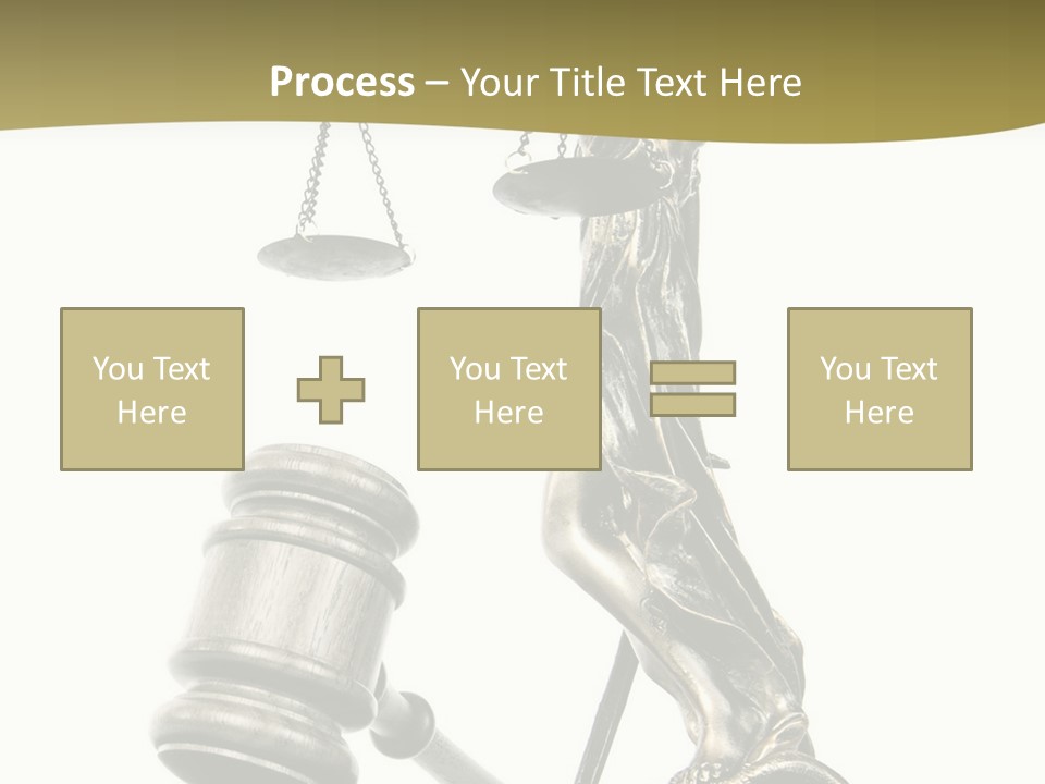 Statue Of Lady Liberty Holding A Balance Scale And A Gavel PowerPoint Template