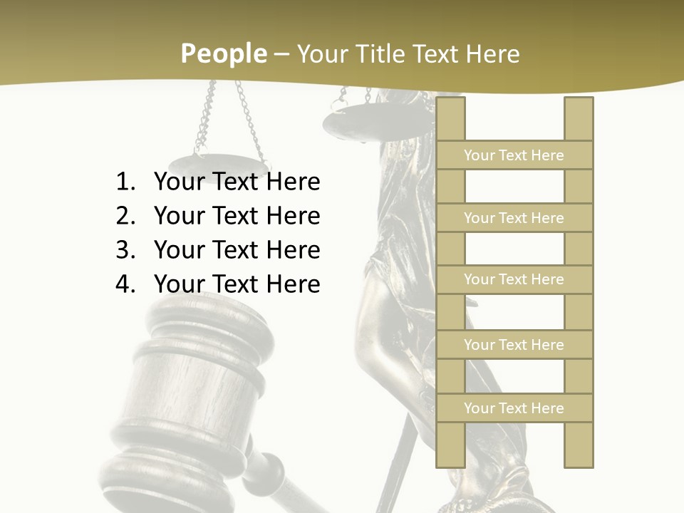 Statue Of Lady Liberty Holding A Balance Scale And A Gavel PowerPoint Template