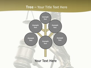 Statue Of Lady Liberty Holding A Balance Scale And A Gavel PowerPoint Template