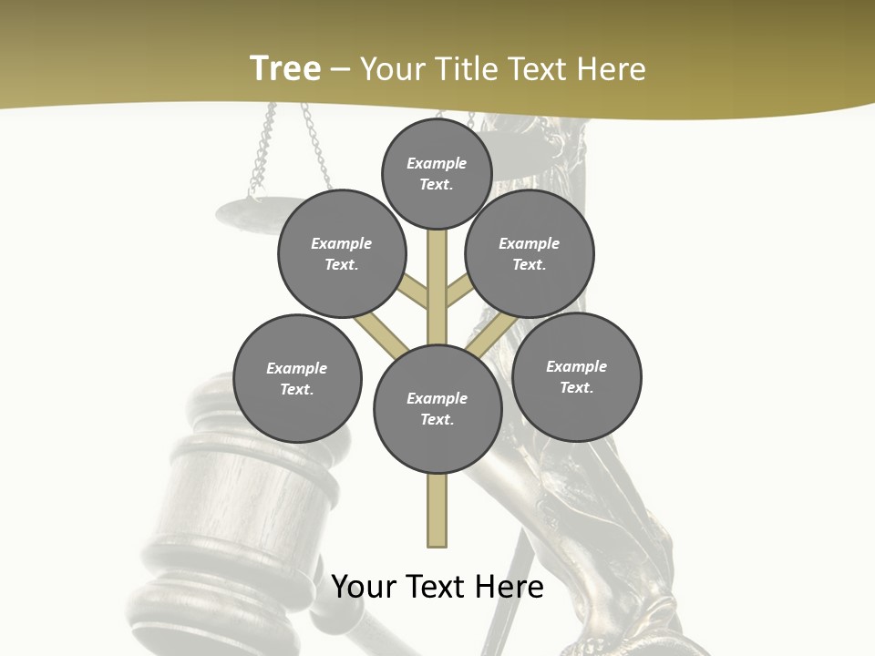 Statue Of Lady Liberty Holding A Balance Scale And A Gavel PowerPoint Template
